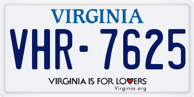 VA license plate VHR7625