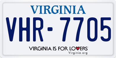 VA license plate VHR7705