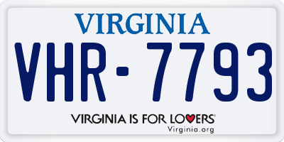 VA license plate VHR7793