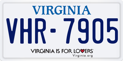 VA license plate VHR7905