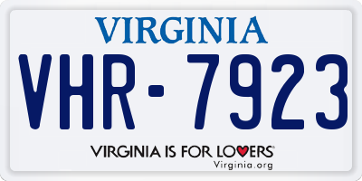 VA license plate VHR7923