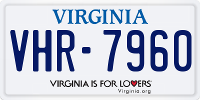 VA license plate VHR7960