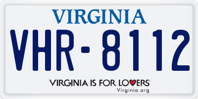 VA license plate VHR8112