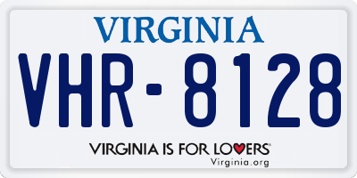 VA license plate VHR8128