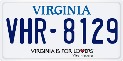 VA license plate VHR8129
