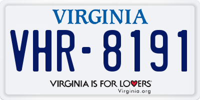 VA license plate VHR8191