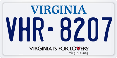 VA license plate VHR8207