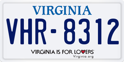 VA license plate VHR8312