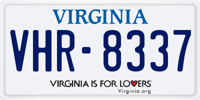 VA license plate VHR8337
