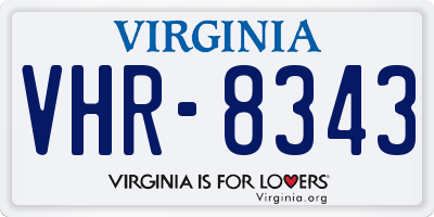 VA license plate VHR8343
