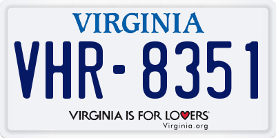 VA license plate VHR8351