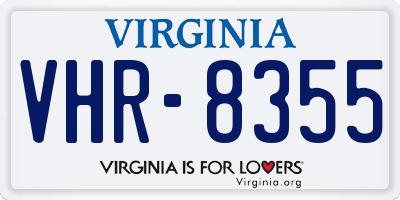 VA license plate VHR8355