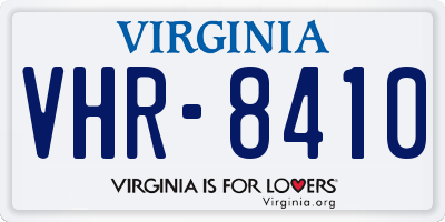VA license plate VHR8410