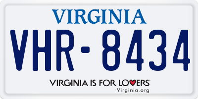 VA license plate VHR8434