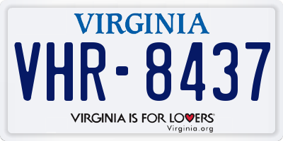 VA license plate VHR8437