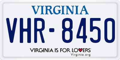 VA license plate VHR8450