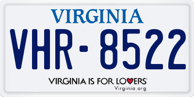 VA license plate VHR8522