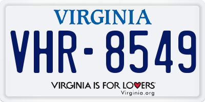 VA license plate VHR8549