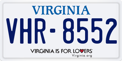 VA license plate VHR8552