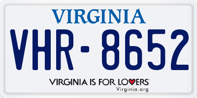 VA license plate VHR8652