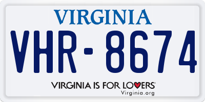 VA license plate VHR8674