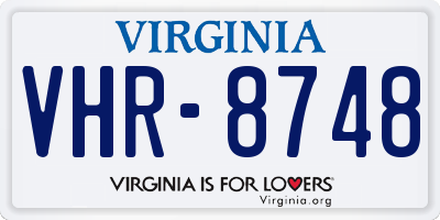 VA license plate VHR8748