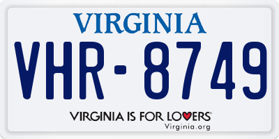 VA license plate VHR8749