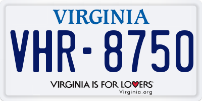 VA license plate VHR8750
