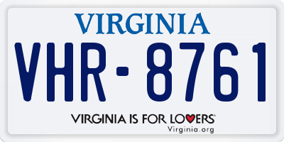VA license plate VHR8761