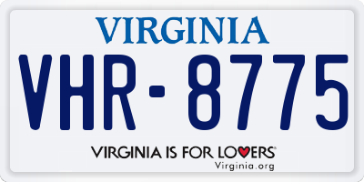 VA license plate VHR8775