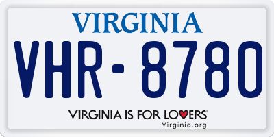 VA license plate VHR8780