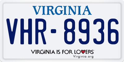 VA license plate VHR8936