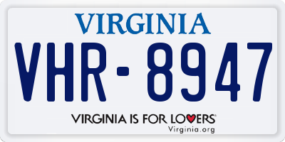 VA license plate VHR8947