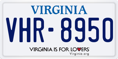 VA license plate VHR8950