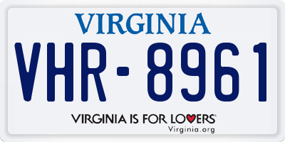 VA license plate VHR8961
