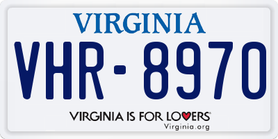 VA license plate VHR8970