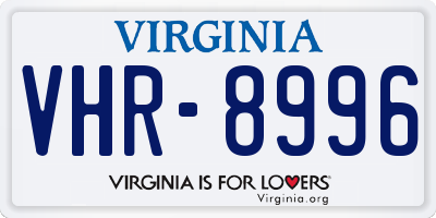 VA license plate VHR8996