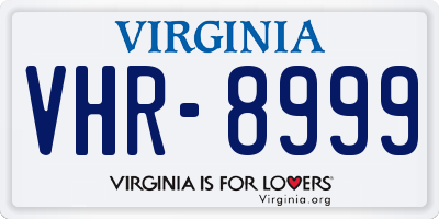 VA license plate VHR8999