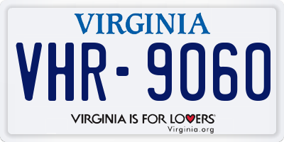 VA license plate VHR9060