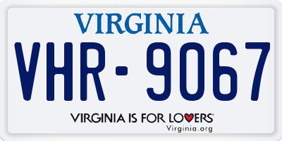 VA license plate VHR9067