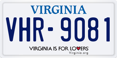 VA license plate VHR9081