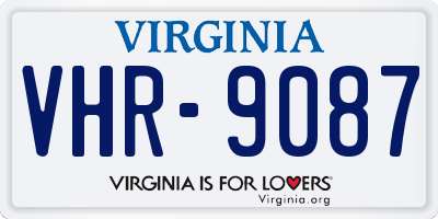 VA license plate VHR9087