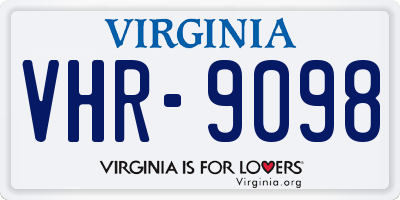 VA license plate VHR9098