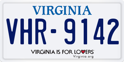 VA license plate VHR9142
