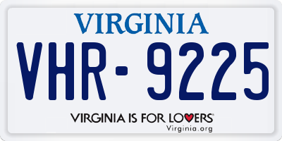 VA license plate VHR9225