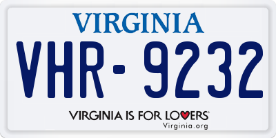 VA license plate VHR9232