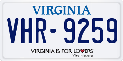 VA license plate VHR9259