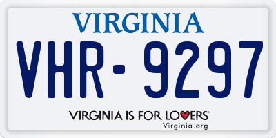 VA license plate VHR9297