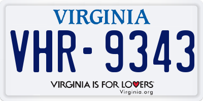 VA license plate VHR9343