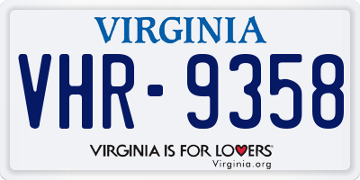 VA license plate VHR9358